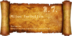 Milos Tertullia névjegykártya